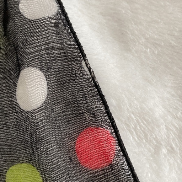Black sheer colourful polka dot scarf - Picture 17 of 17